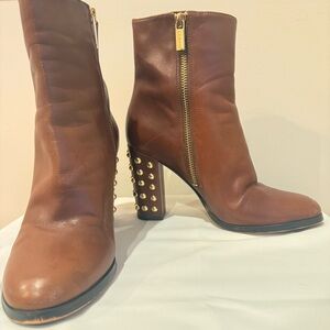 Michael Kors Caramel Brown Ankle Booties size sz 7M 3" heel